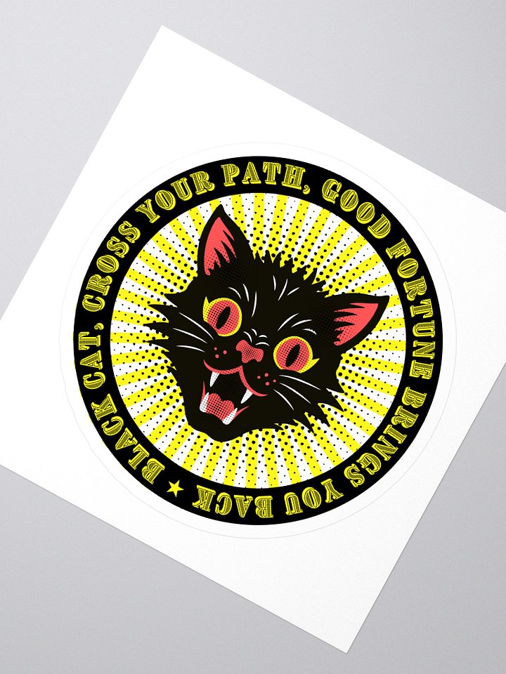 Lucky Black Cat Kiss Cut Stickers product image (2)