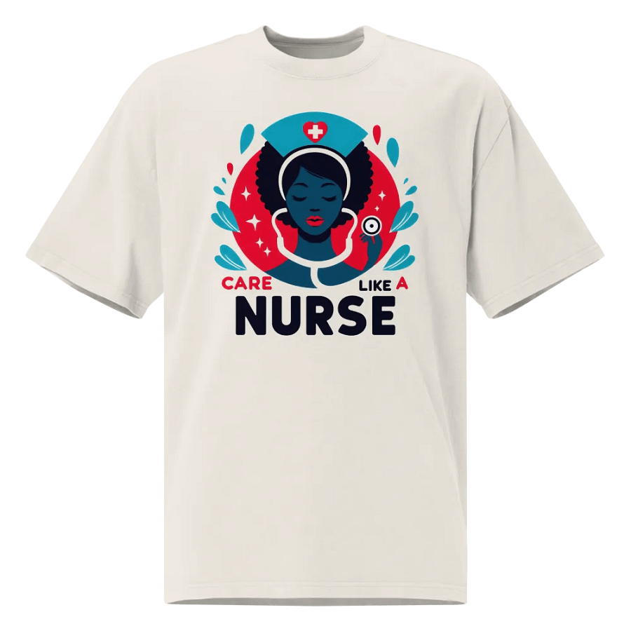 Nurse's Care Stylized Illustration Oversized T-Shirt product image (3)