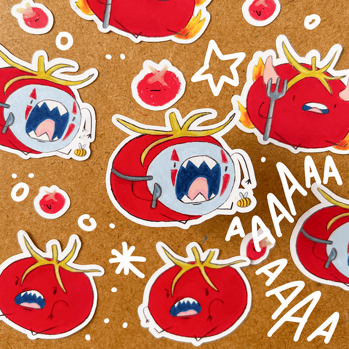 Tomato with bee sticker product image (1)