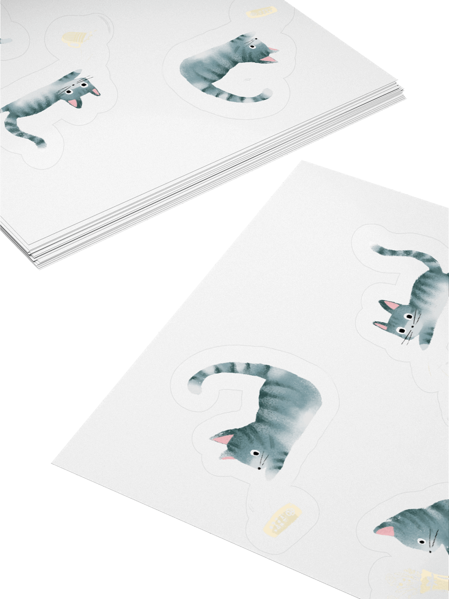 Bad Grey Tabby Cats Knocking Stuff Over Stickers product image (12)