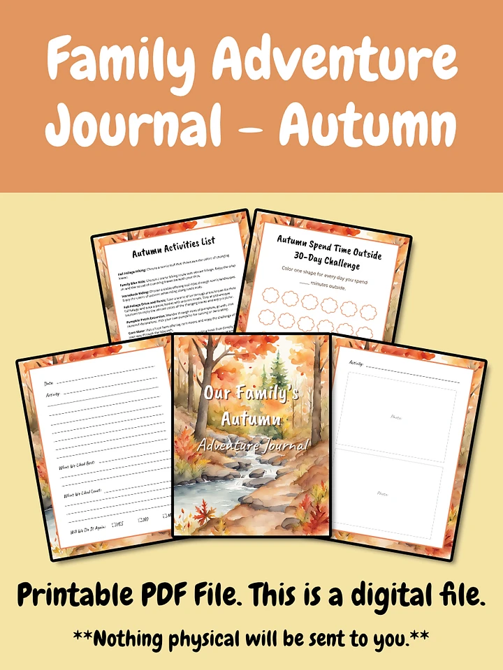 Printable Family Outdoor Adventure Journal - Autumn product image (1)