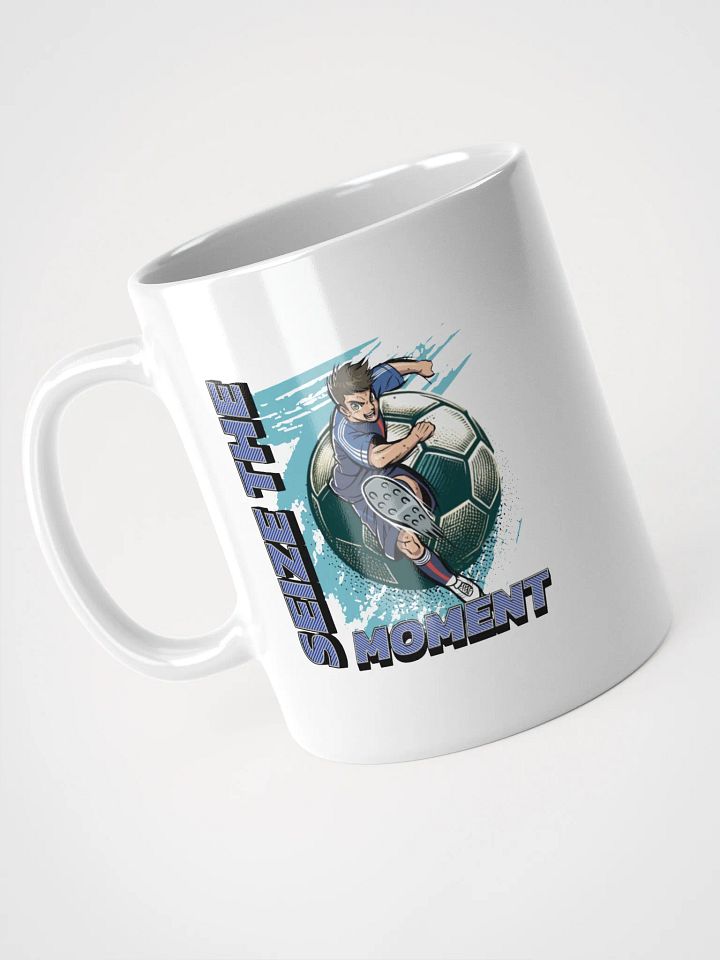 Seize The Moment Soccer Kick Action White Glossy Mug product image (2)