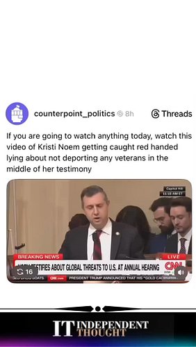 Kristi Noem gets absolutely humiliated in this clip. Worth the watch.