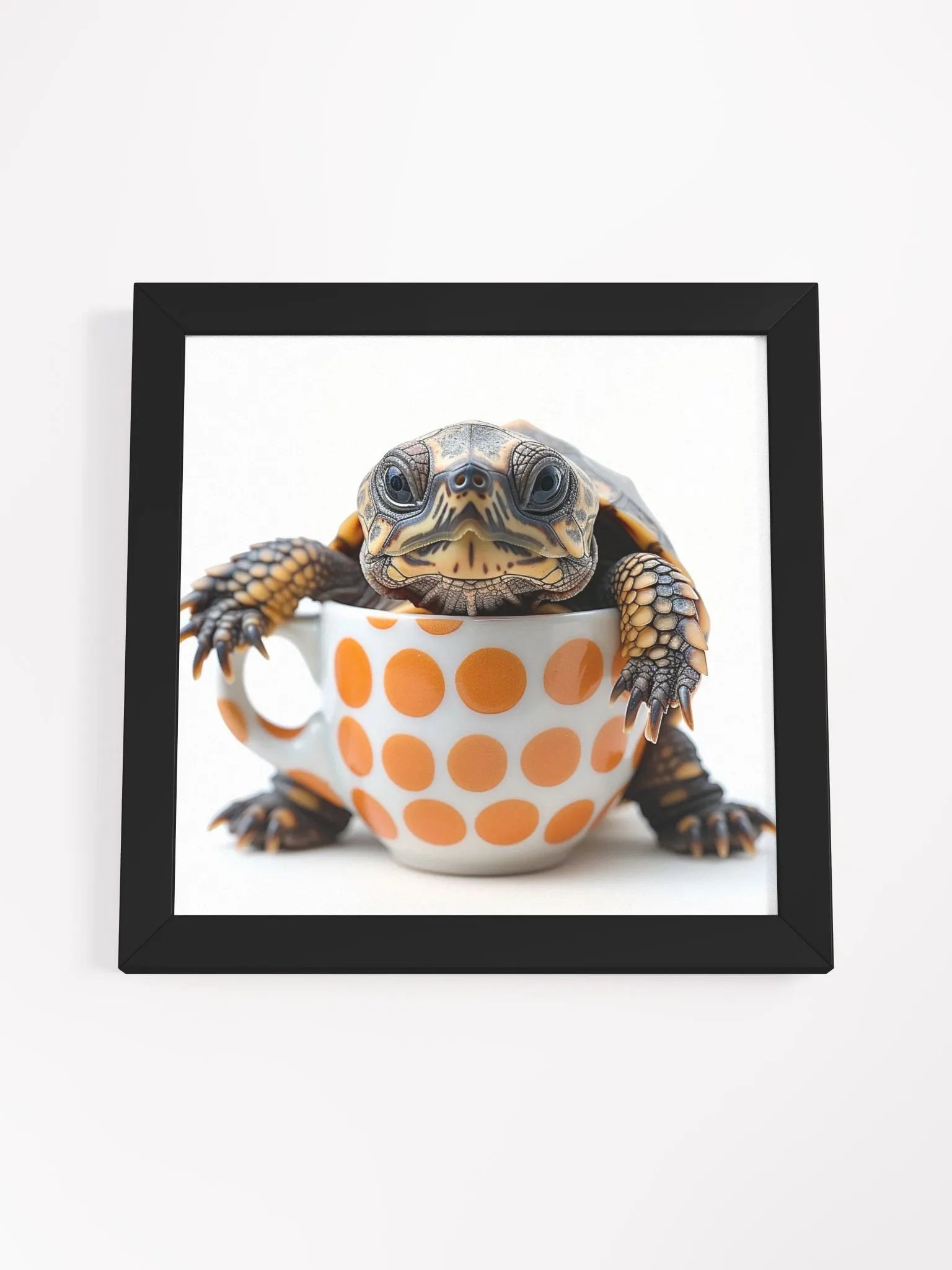 Coffee Lover Cute Box Turtle Framed Wall Art product image (3)