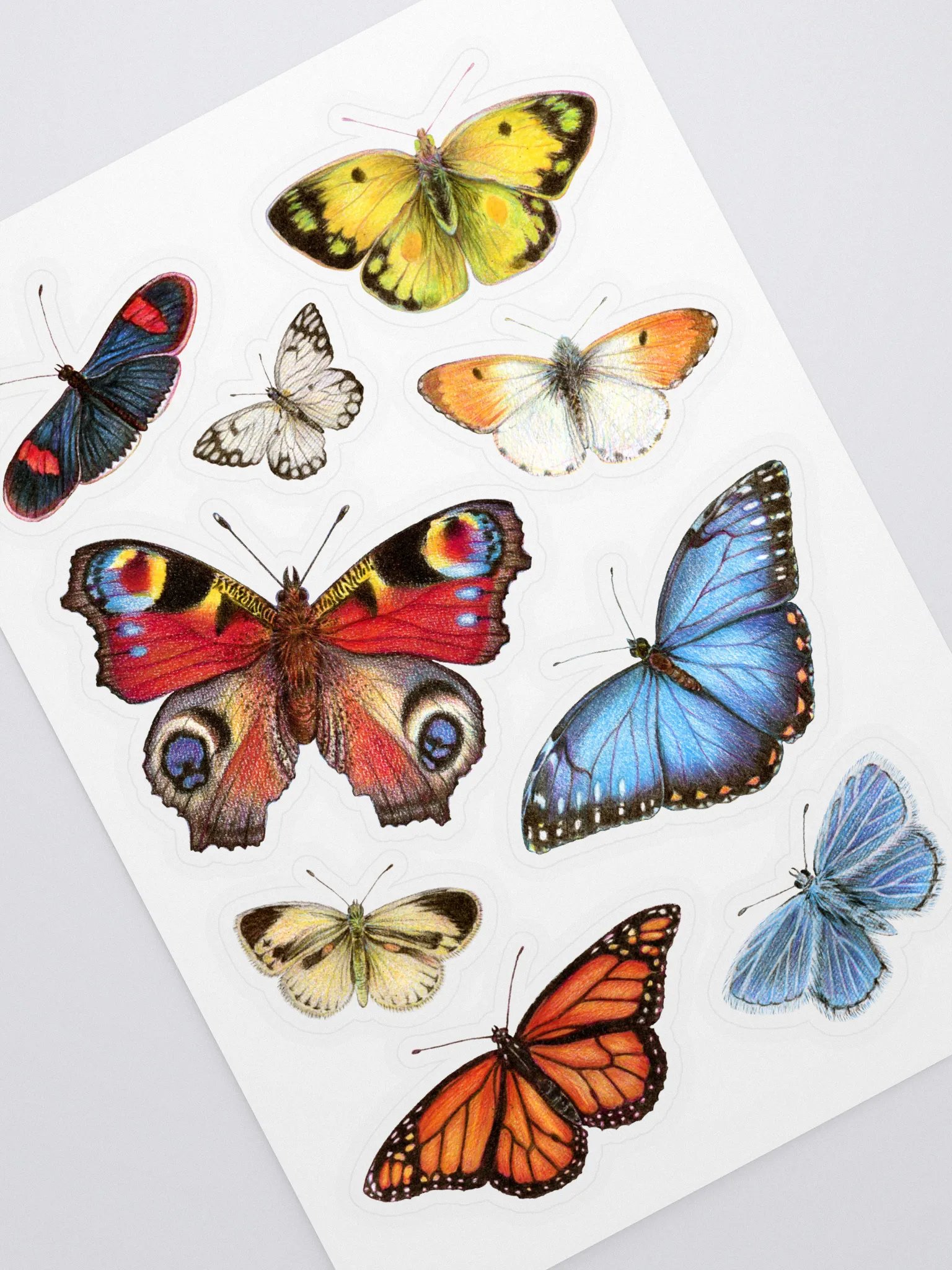 Butterflies illustration sticker sheet product image (1)