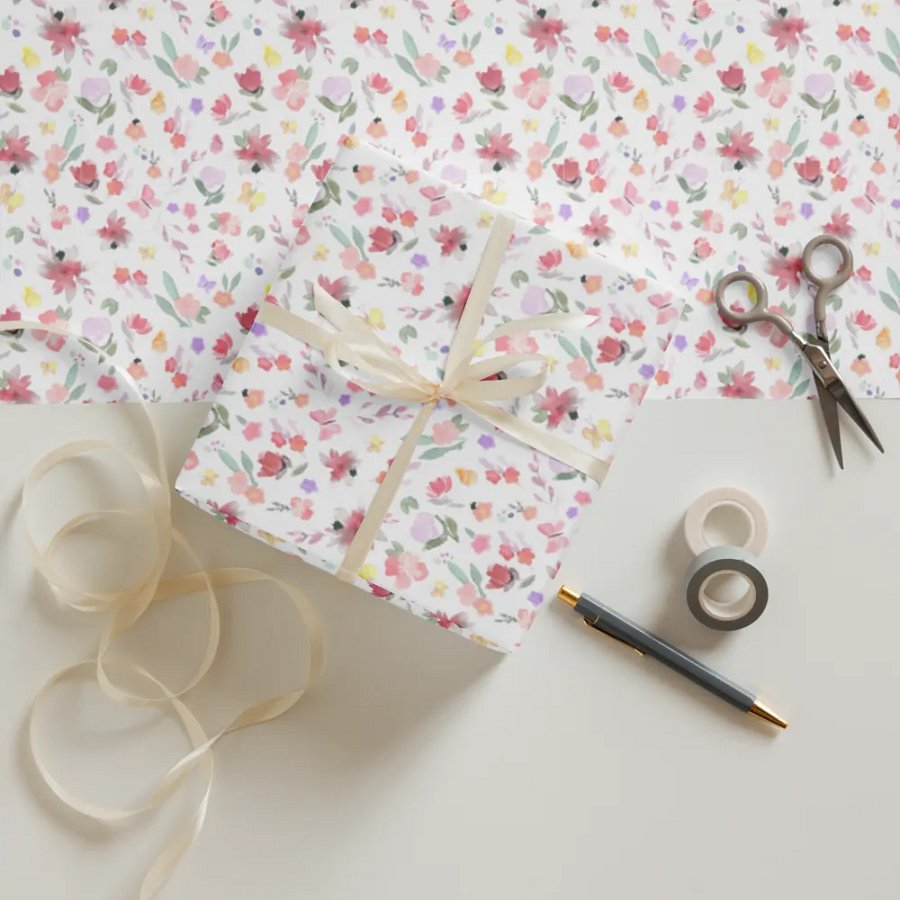 Watercolor Floral Wrapping Sheet Set product image (12)
