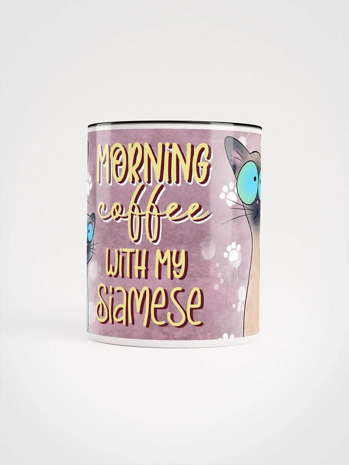 Morning Coffee With My Siamese Cat Accent Mug product image (2)