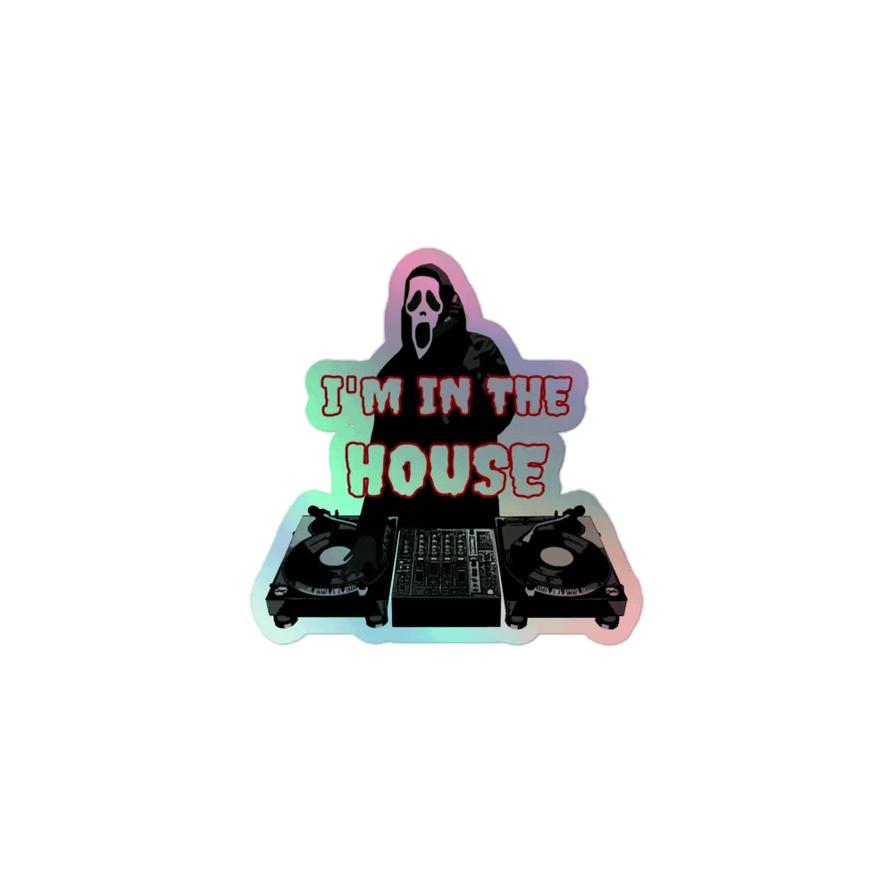 Ghostface in the house Kiss-Cut Holographic Sticker product image (1)