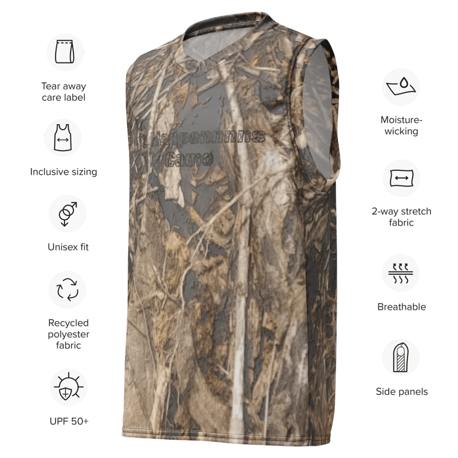 Recycled Unisex Basketball Jersey - Dead Split - It Happennnns Camo product image (7)