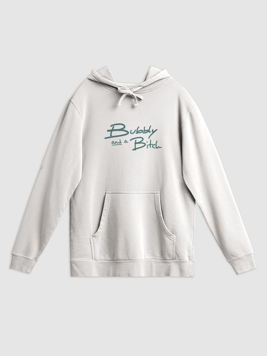 Bubbly and a B*tch (fir shadow design) printed pigment hoodie product image (3)