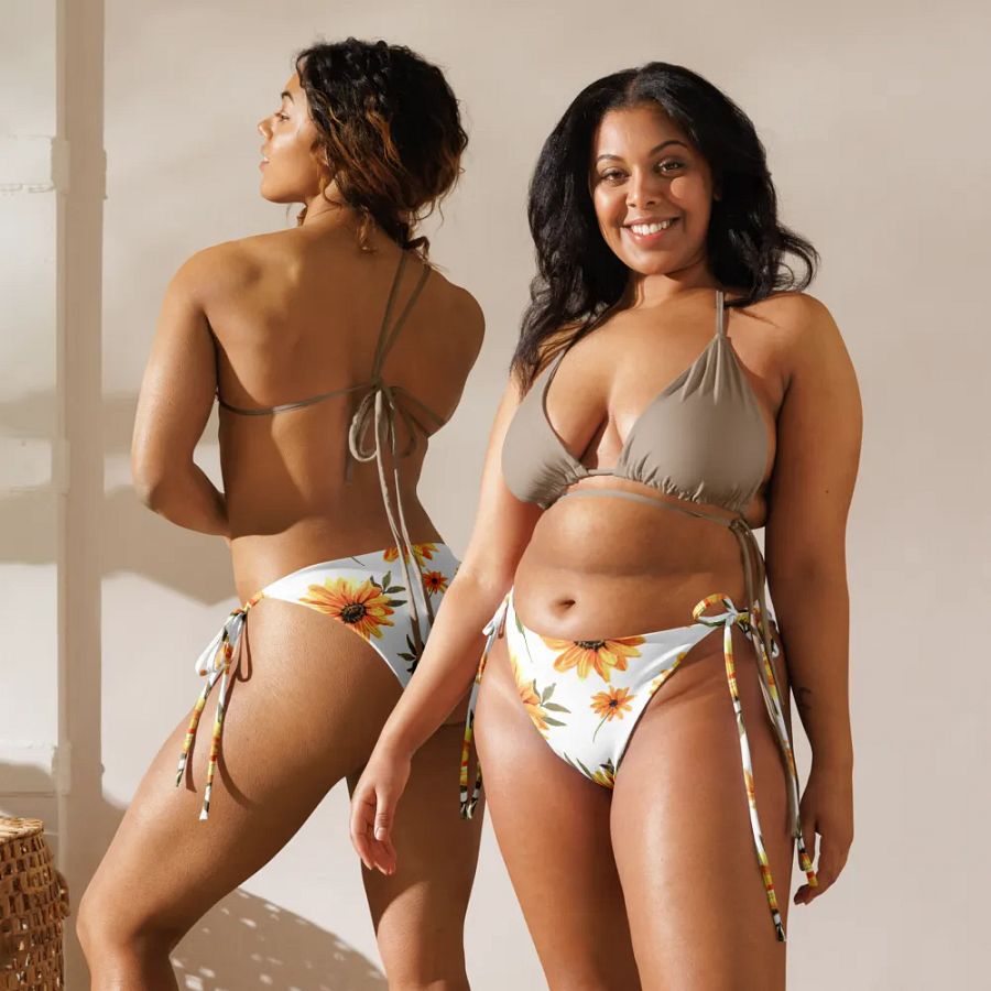Watercolour Floral Pattern String Bikini Bottom - v5 product image (4)