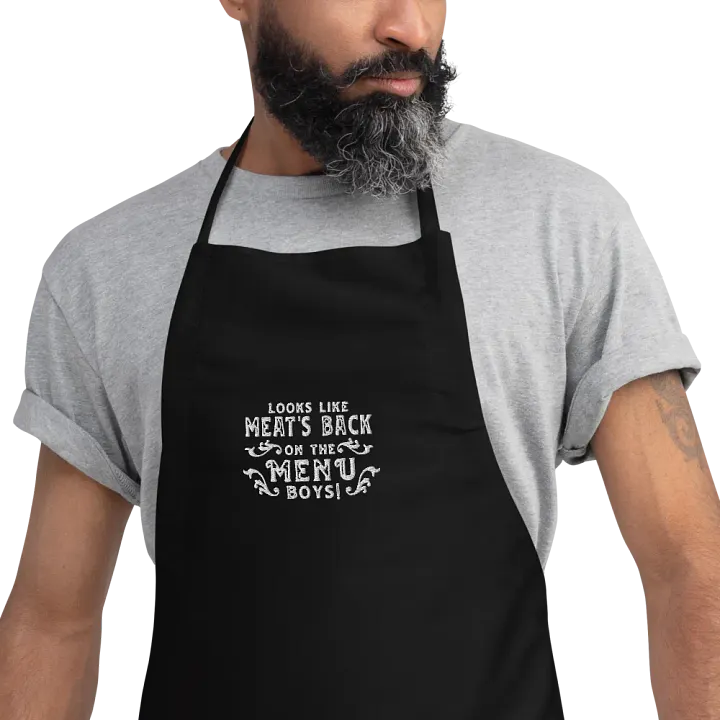 Looks like meat's back on the menu boys! Apron (US and CA only) product image (2)