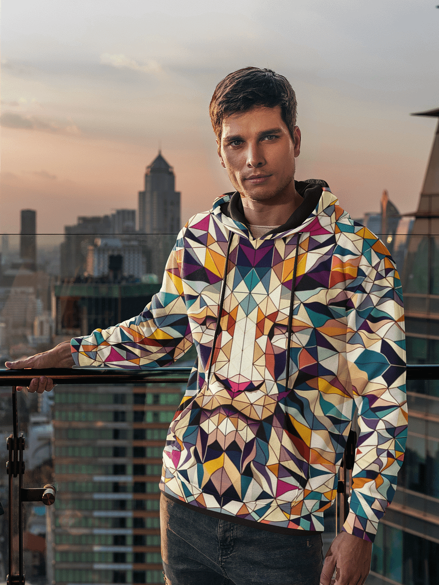 Vibrant Mosaic Leo Zodiac Lion Hoodie product image (1)