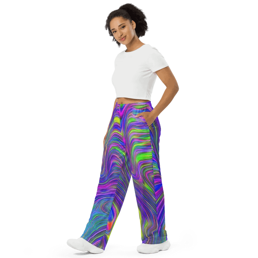 Abstract With Blue Wideleg Pants product image (4)