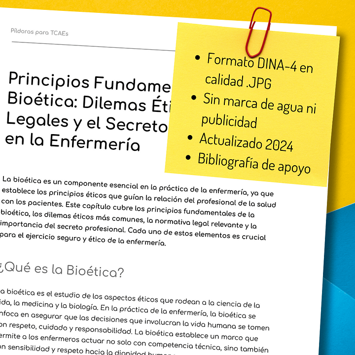 Bioética, Dilemas Éticos, Normativa Legal 2024 y Secreto Profesional para TCAEs. Resumen y Apuntes Actualizados product image (2)