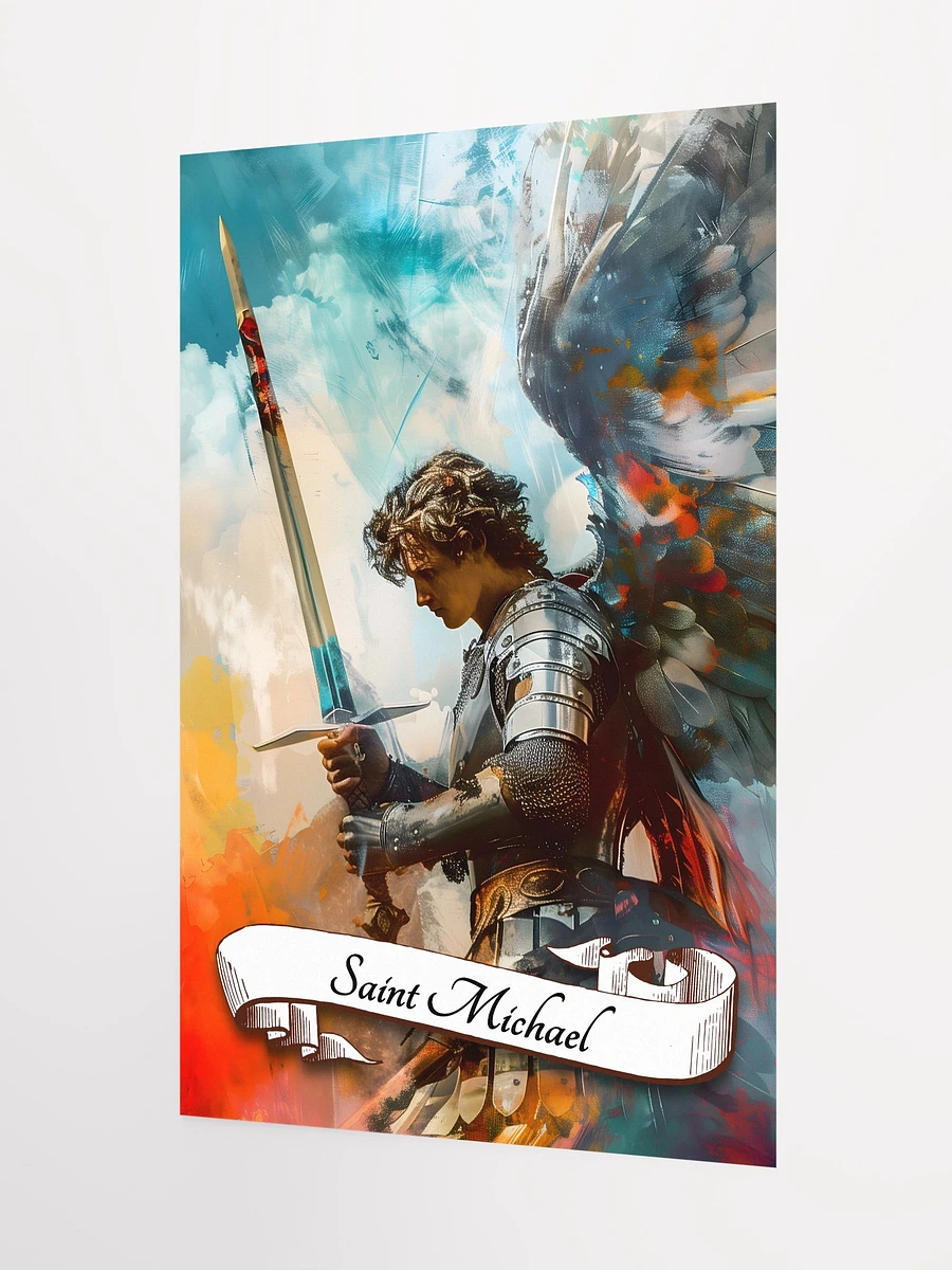 Saint Michael The Archangel Patron Saint of Bankers, Police Officers, Firemen, Grocers Matte Poster product image (5)
