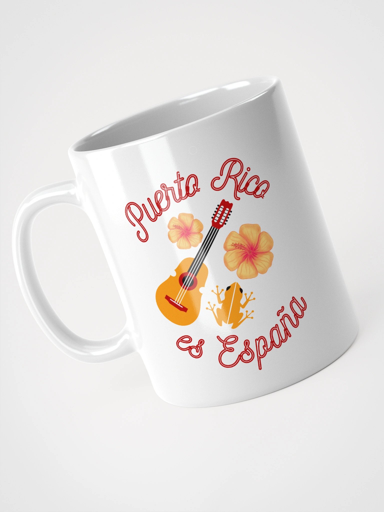 Taza - Puerto Rico es España (flor, guitarra, coqui) product image (1)