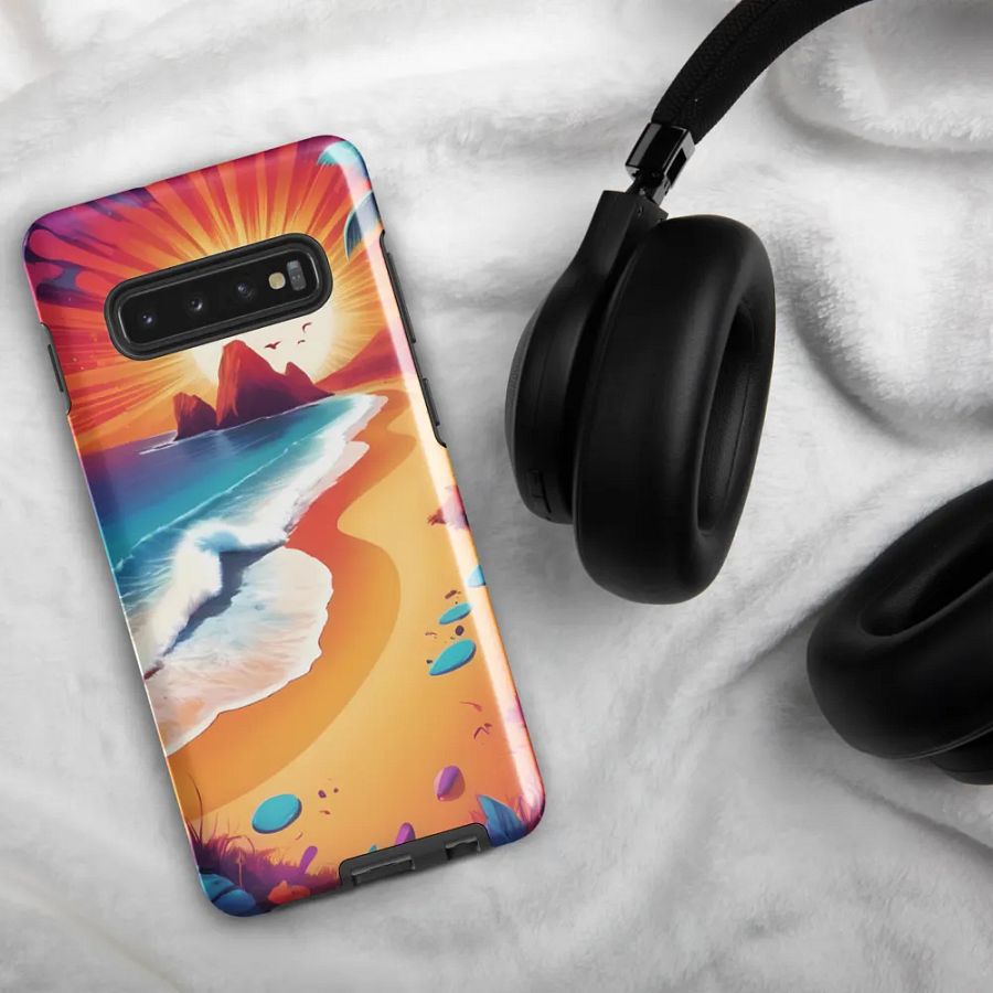 Sunrise Serenity: Psychedelic Beach Samsung Galaxy Case product image (50)