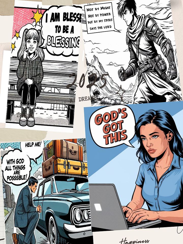 Motivation Quotes for Your Vision Board 2025 - Digital Pages - Comic Book Style product image (2)
