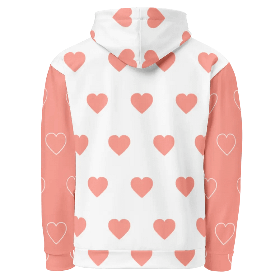 Lingling Kwong Heart Design Unisex Hoodie (White & Pink) product image (9)