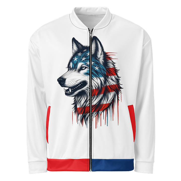 Patriotic Wolf All-Over Bomber Jacket product image (1)