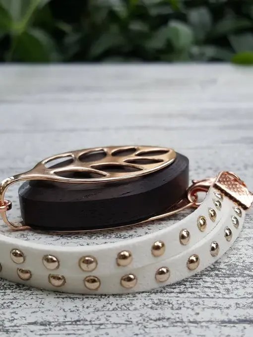 Vanilla Faux Suede Stud Bracelet | Handmade Accessory for Bellabeat Leaf Urban & Ivy product image (1)