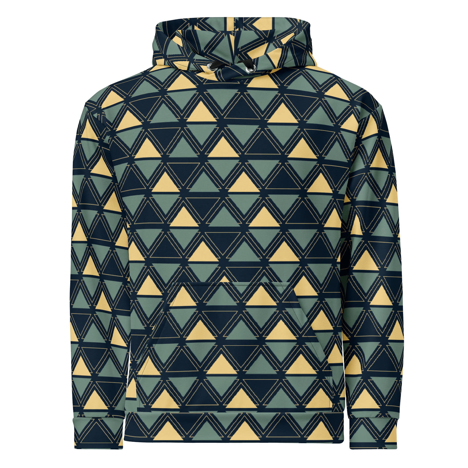 Triangulated Night Geometric Allover Print Hoodie for Men & Women product image (1)