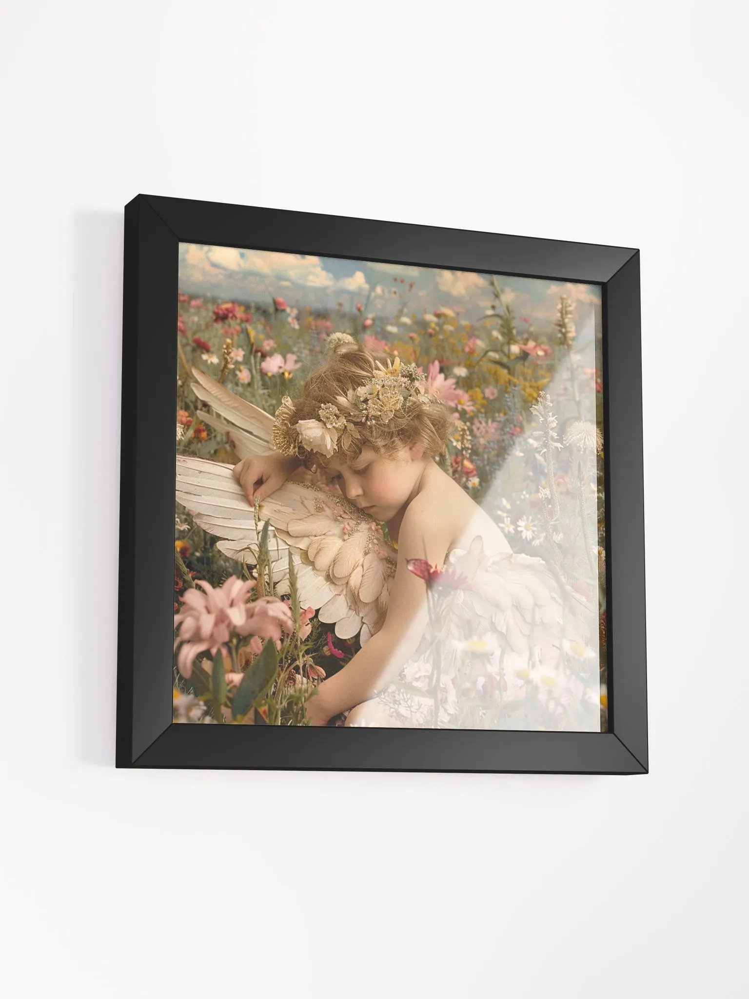 Cherub Child In A Field of Flowers Wall Art product image (35)