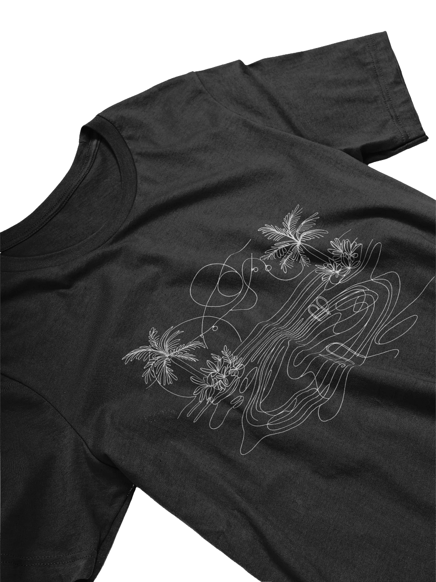 Tropical Tranquility Line Art Sketch T-Shirt product image (26)