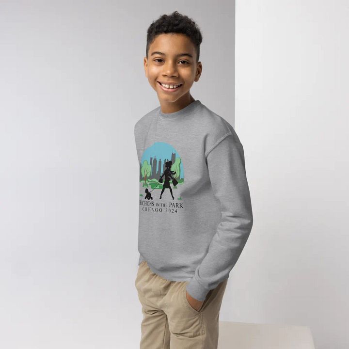 2024 National Specialty KIDS Gildan Crewneck Sweatshirt in Grey or White product image (2)