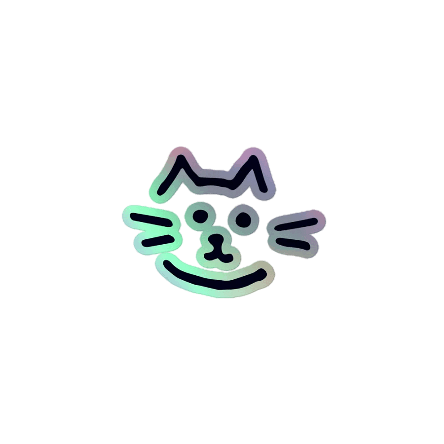 Kiss-Cut Holographic Sticker: Simple Cat product image (1)
