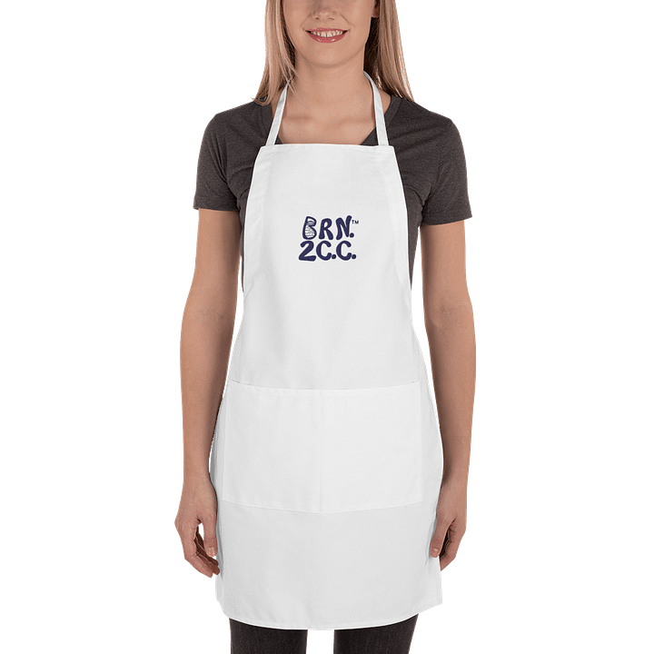 🦞BRN.2C.C.™ | Embroidered Apron | Coastal Cooking Vibes | Navy Blue Logo product image (2)