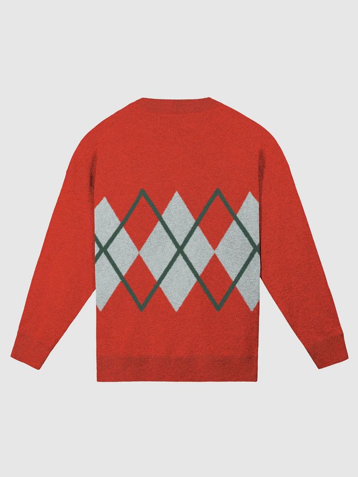 Argyle Red Knitted Relaxed Sweater product image (2)
