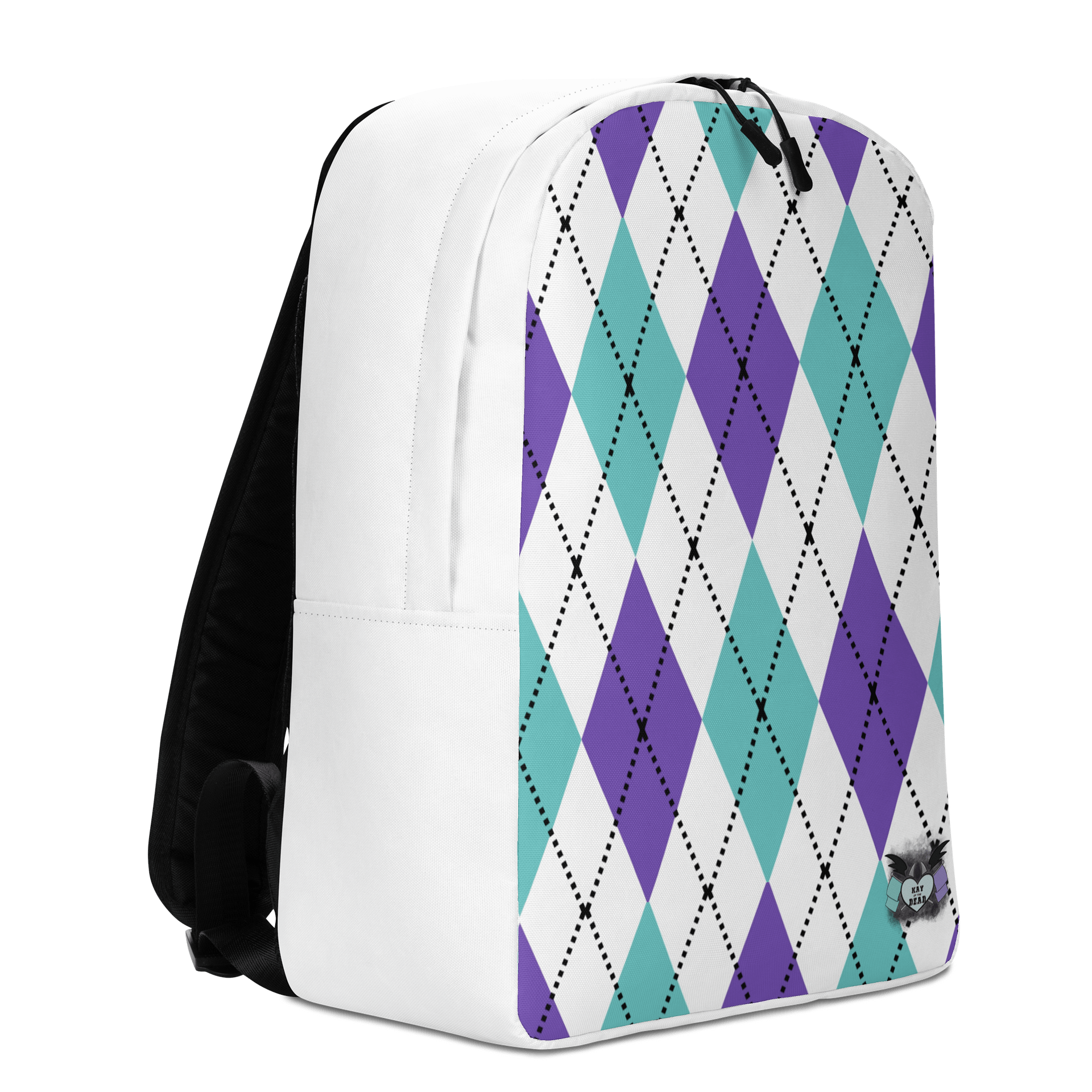 White Argyle Backpack product image (3)