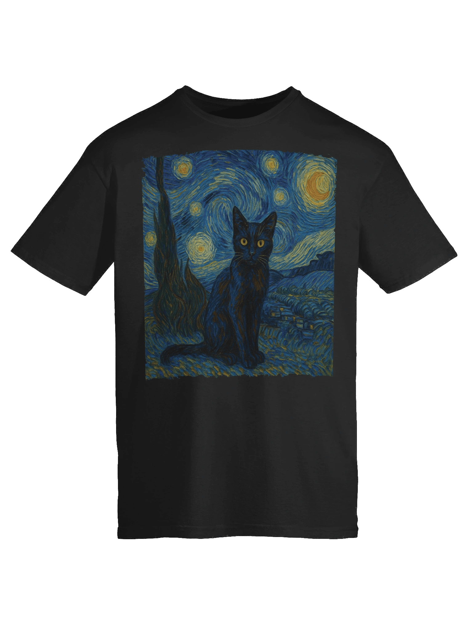 Starry Night Black Cat T-Shirt product image (79)
