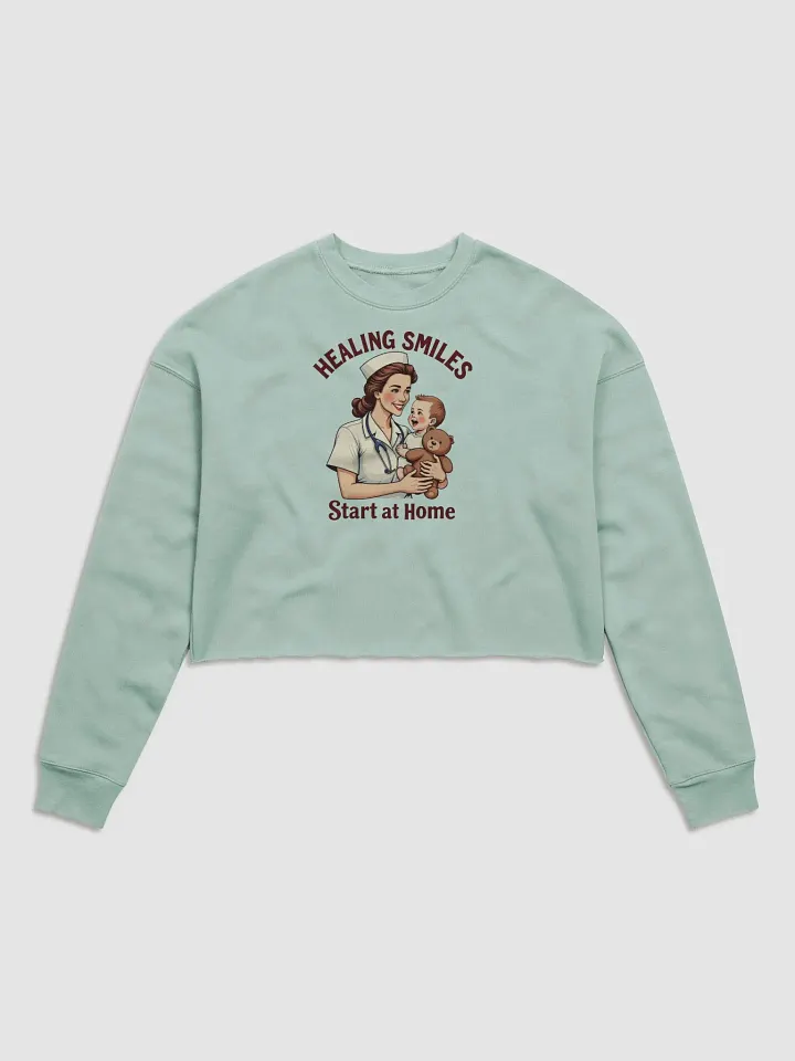 medical moms, dads, Healing Smiles Nurse Fleece Crop Sweatshirt product image (2)