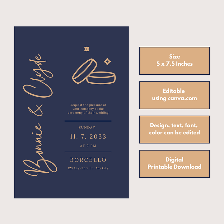 Modern Wedding Card - Dizynai (DW-07) product image (2)