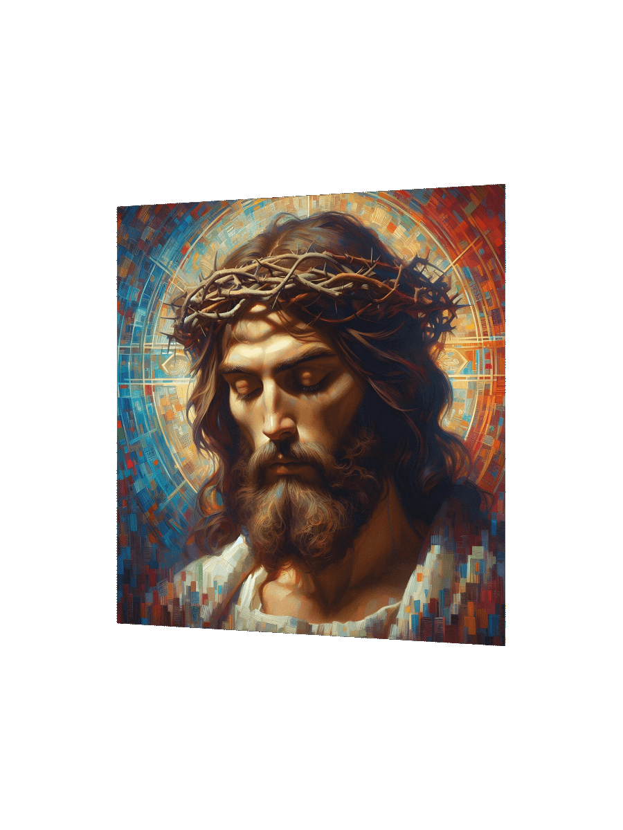 Jesus Christ Mosaic Crown of Thorns Wall Art | Modern Christ Art Canvas Print for Home & Church product image (6)
