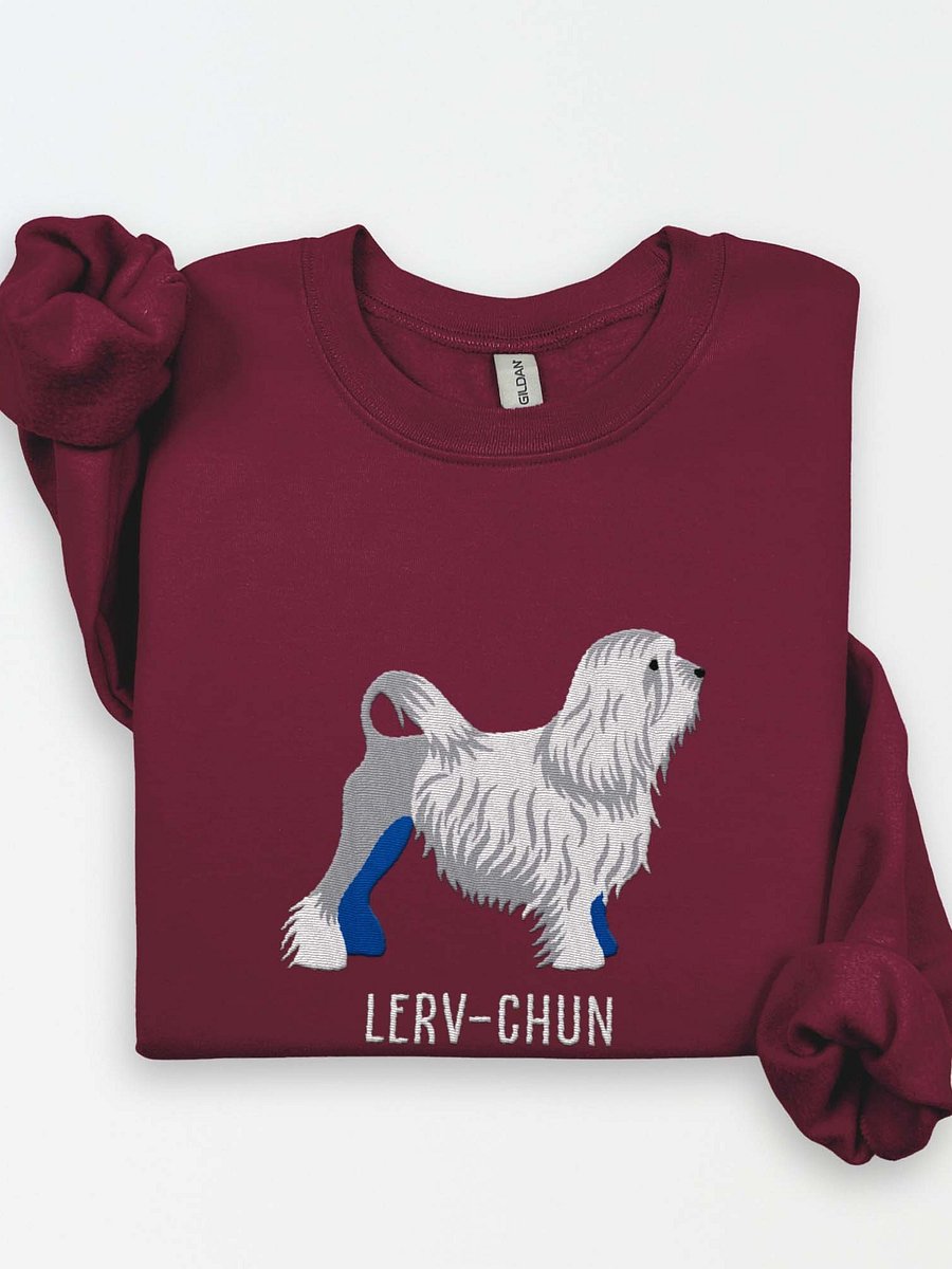 Lerv-Chun Sweatshirt (Embroidered) of a Löwchen(White) product image (1)
