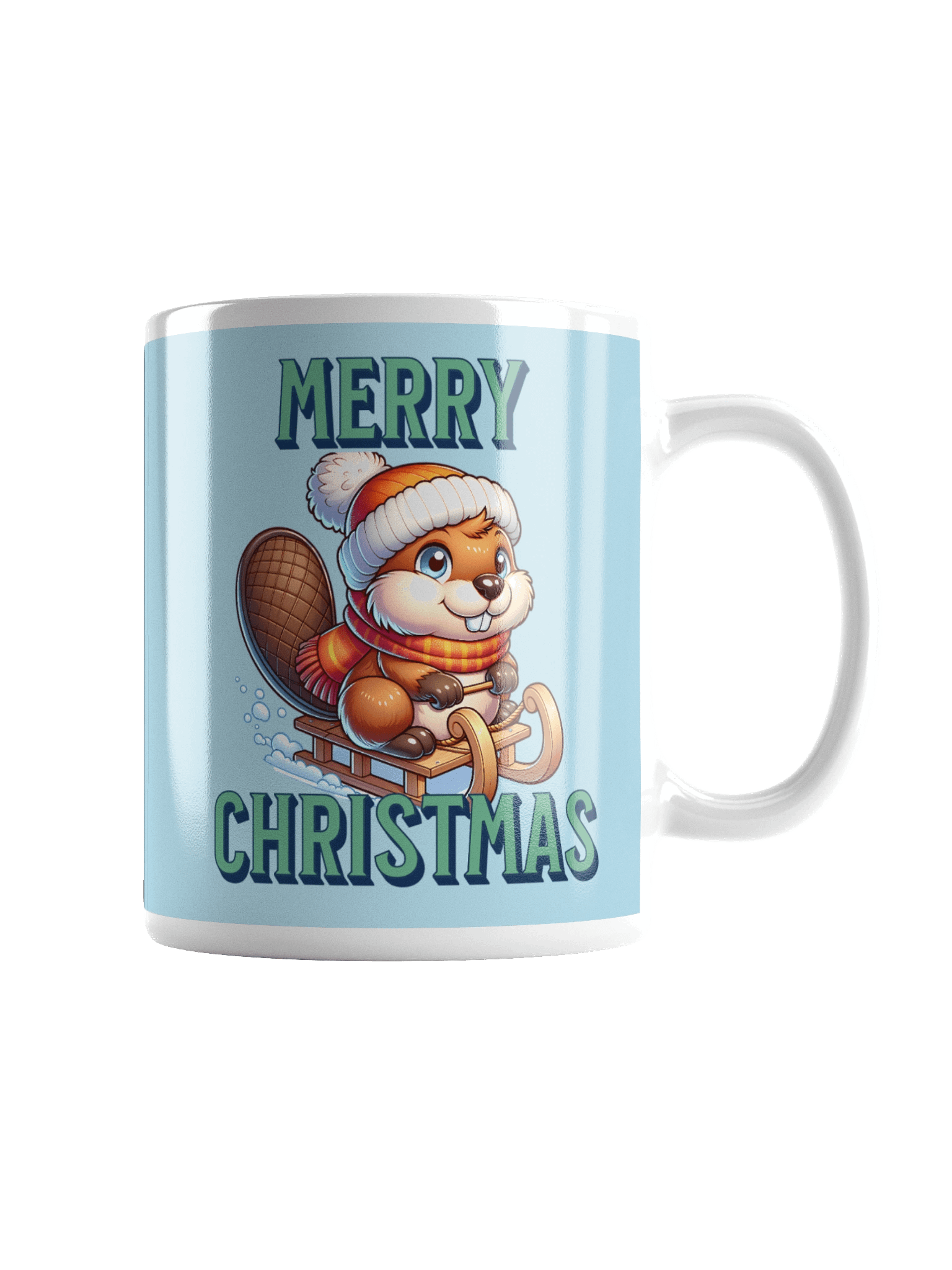 Merry Beaver Winter Sledding Mug product image (3)