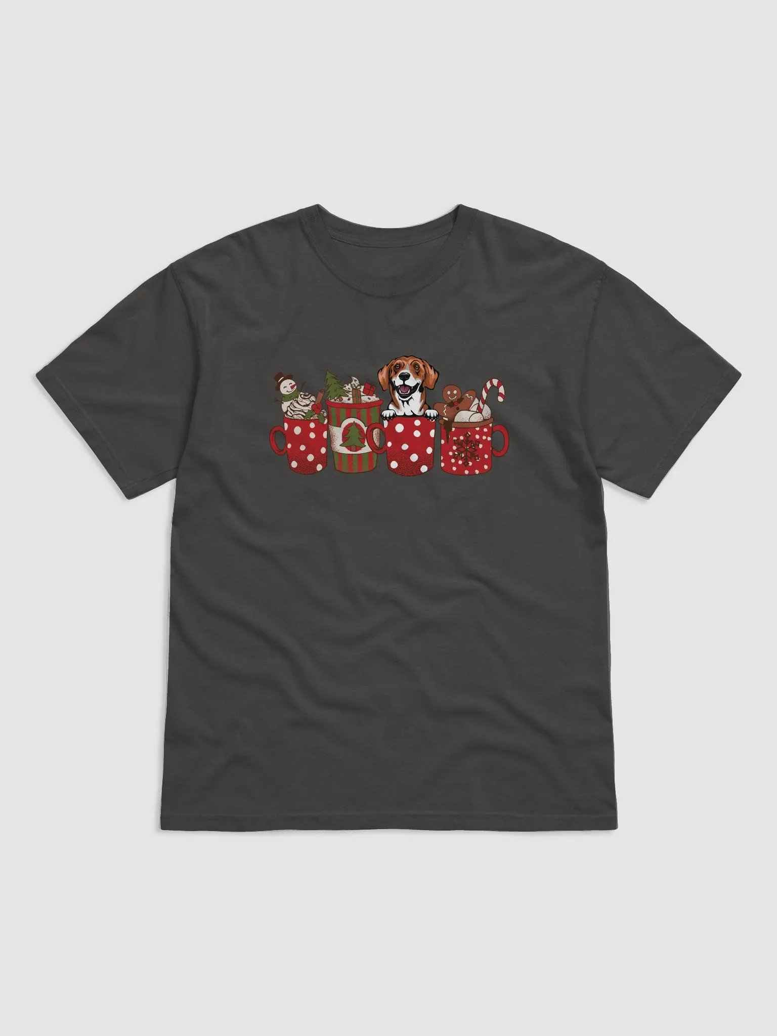 Cute Beagle in a Christmas Cup T-Shirt | Funny Christmas Pup in a Cup product image (24)