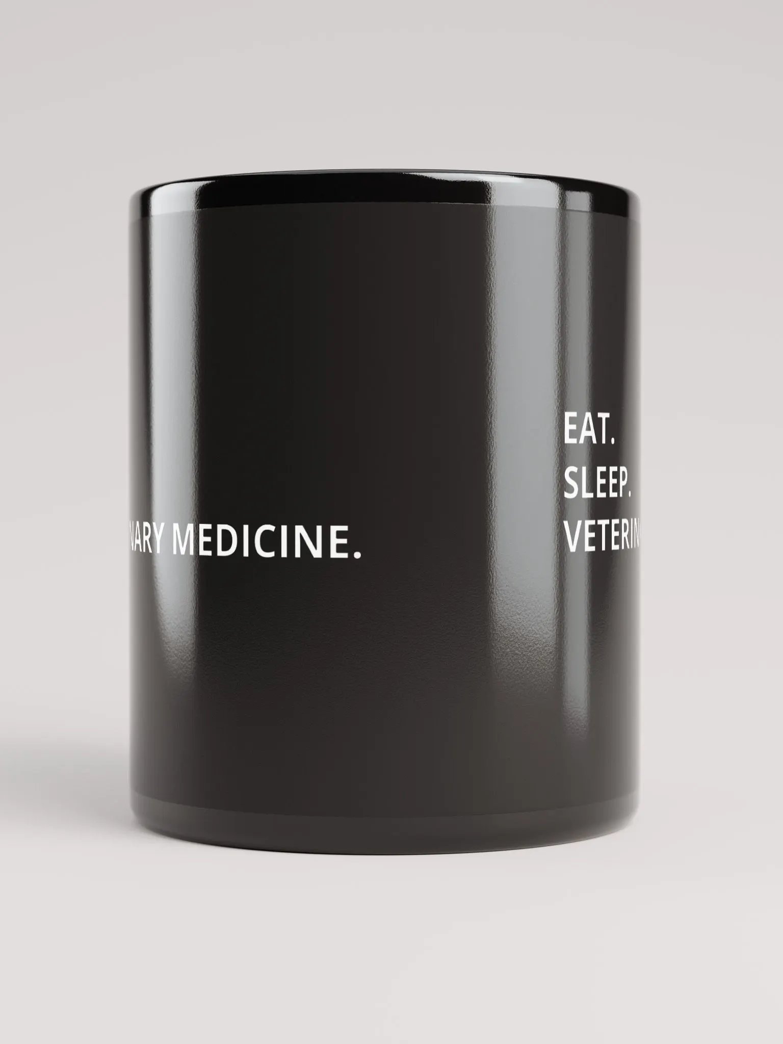 "Eat, sleep, veterinary medicine" black glossy mug product image (3)