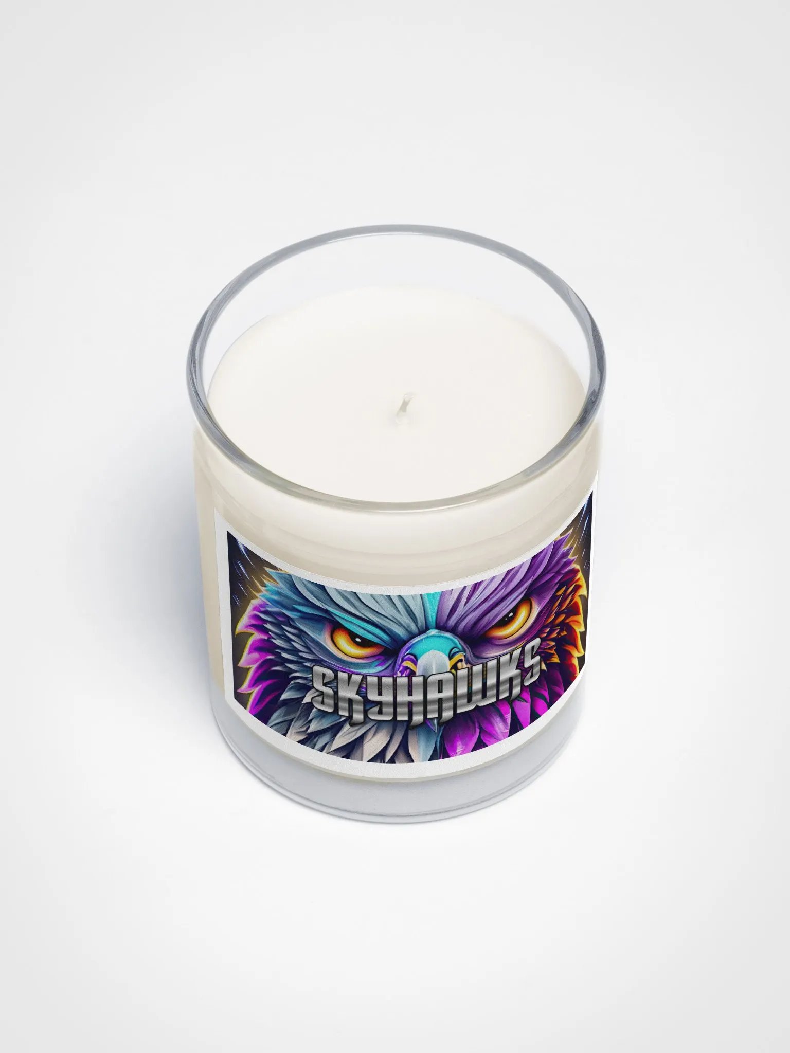 Skyhawks Logo #1 Soy Wax Candle Clear Glass Jar product image (3)