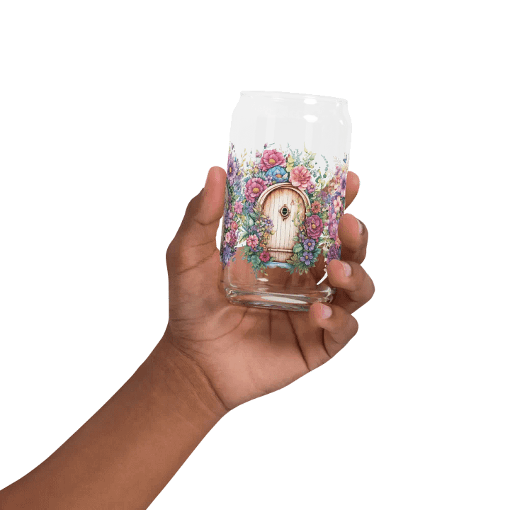 Floral Fairy Doorway Glass Can Sipper product image (2)