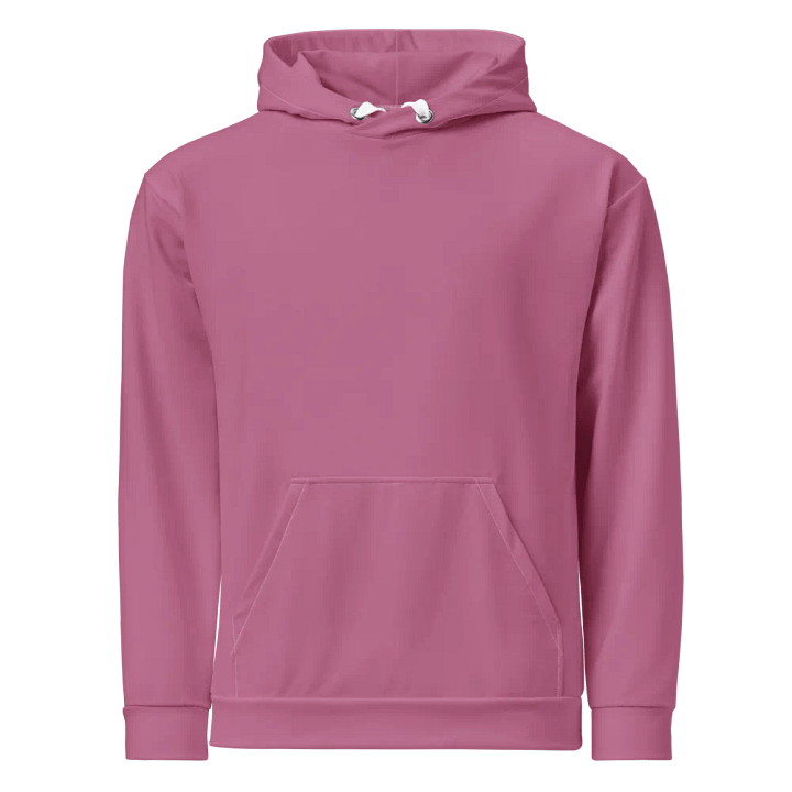 Plain Medium Dark Carnation Pink True Summer Unisex Recycled Polyester Heavyweight Premium Hoodie by Treasure Pie product image (1)