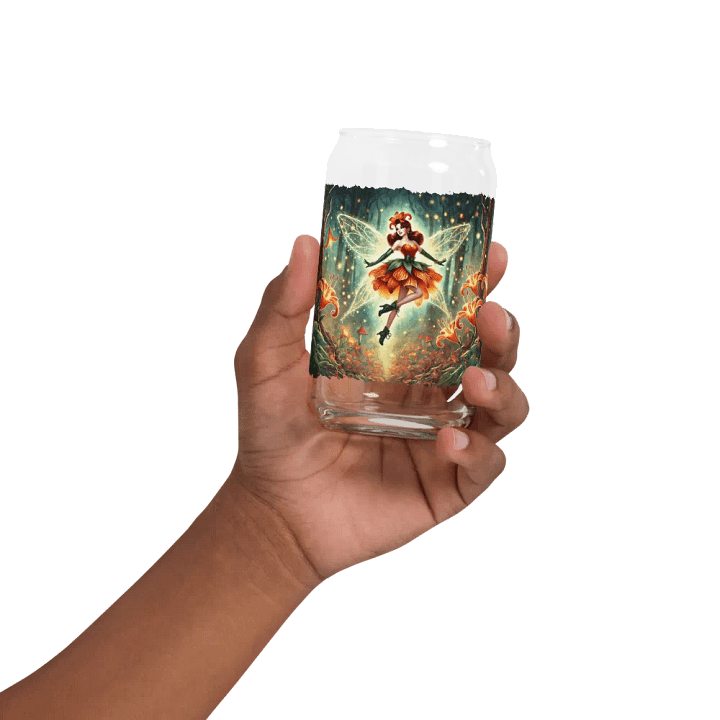 Enchanted Orange Lily Fairy Glass with Optional Lid and Straw product image (32)