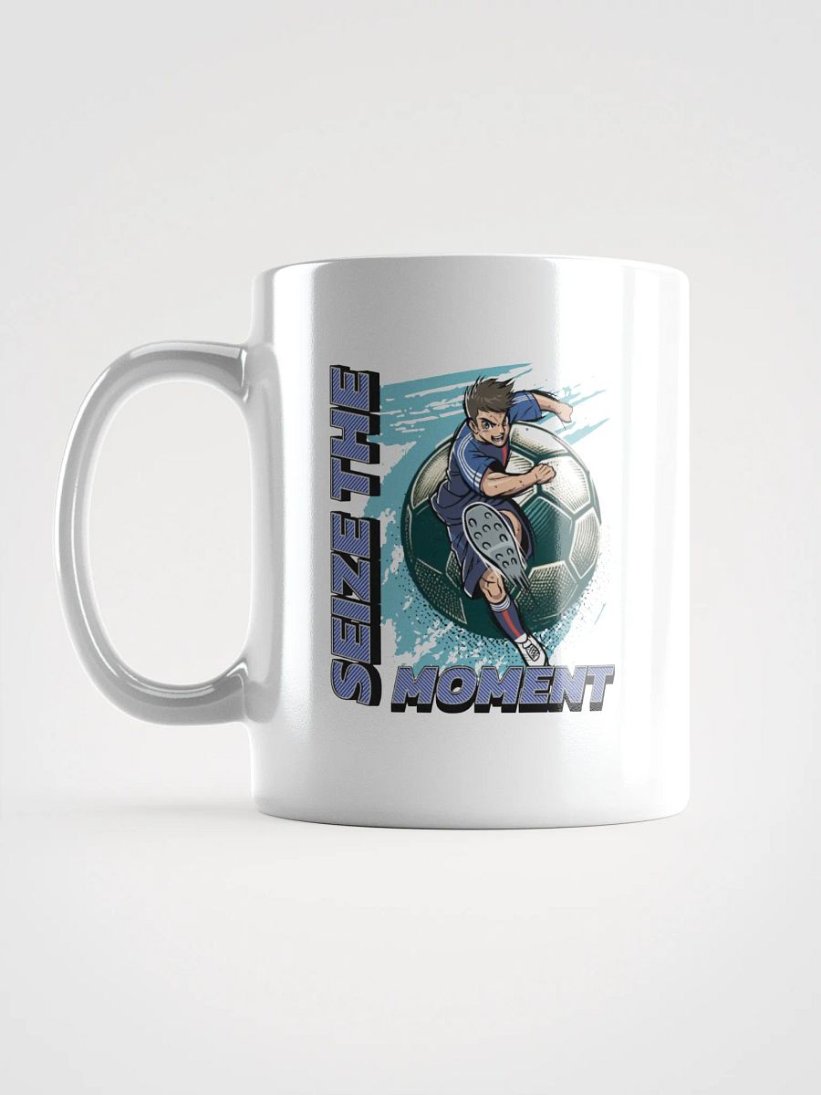 Seize The Moment Soccer Kick Action White Glossy Mug product image (1)