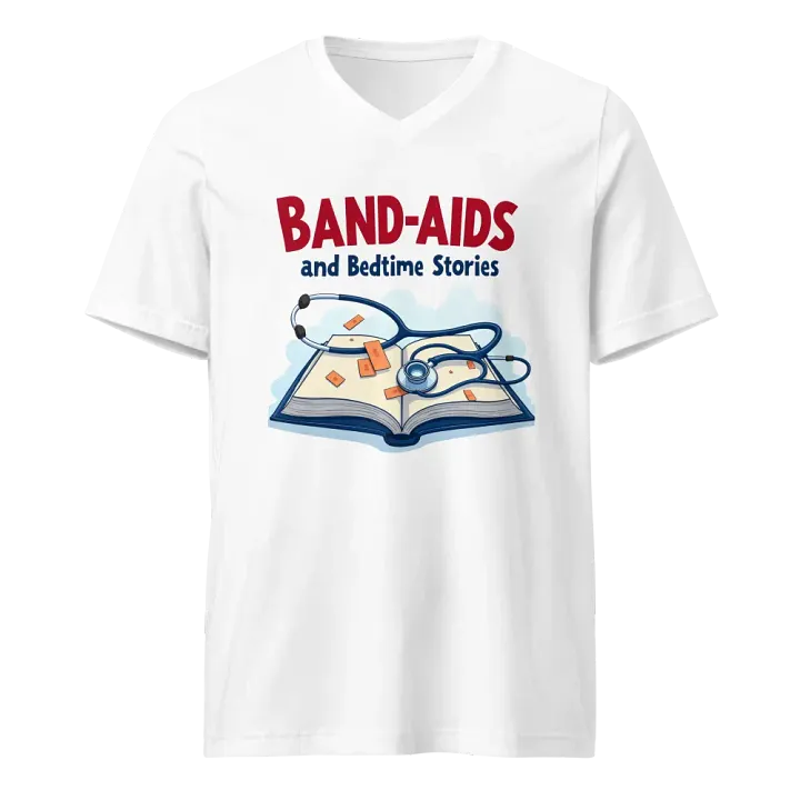 Bedtime Stories and Band-Aids V-Neck Tee product image (5)