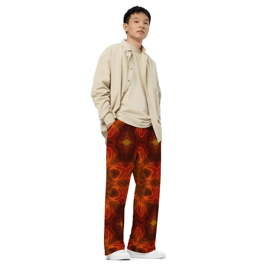 Orange Soft Kaleidoscope Wideleg Pants product image (8)