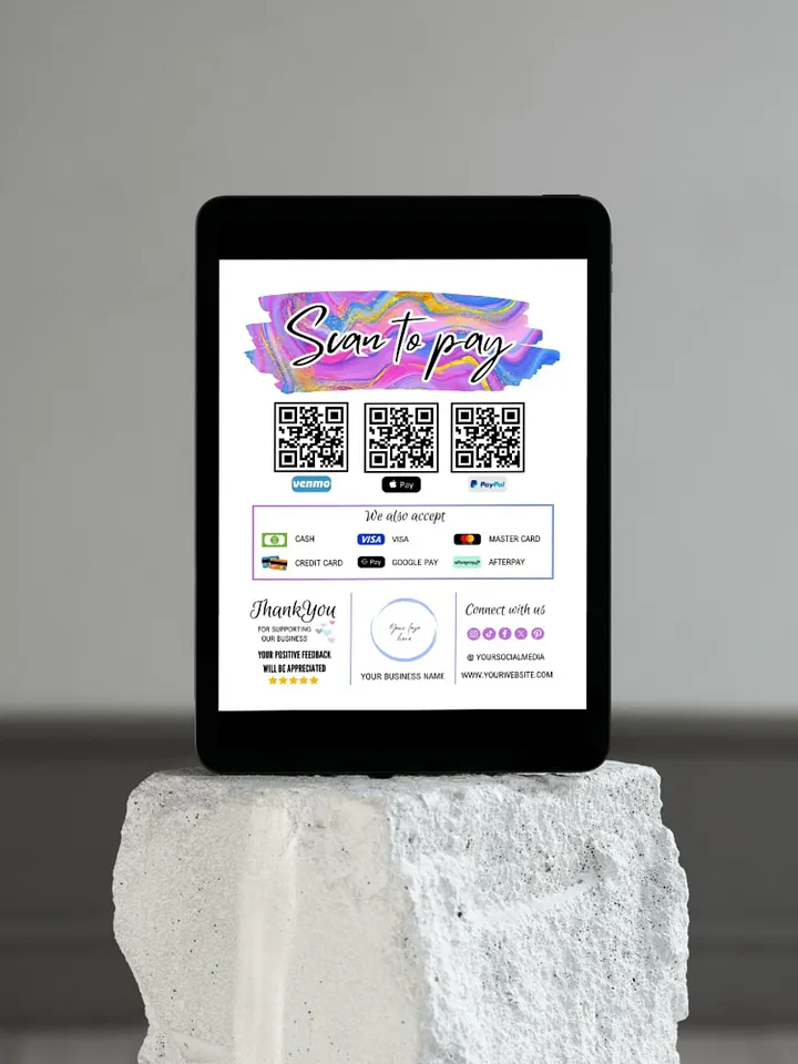 Unicorn - Scan To Pay QR Code Sign Template product image (2)